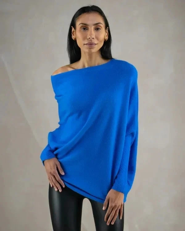Paulina Asymmetric Draped Sweater