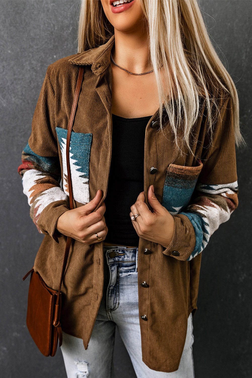 Azteken-Stil Cordjacke
