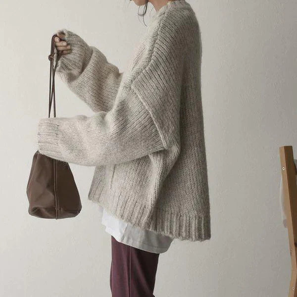 Gemütlicher Oversized-Pullover mit praktischer Tasche