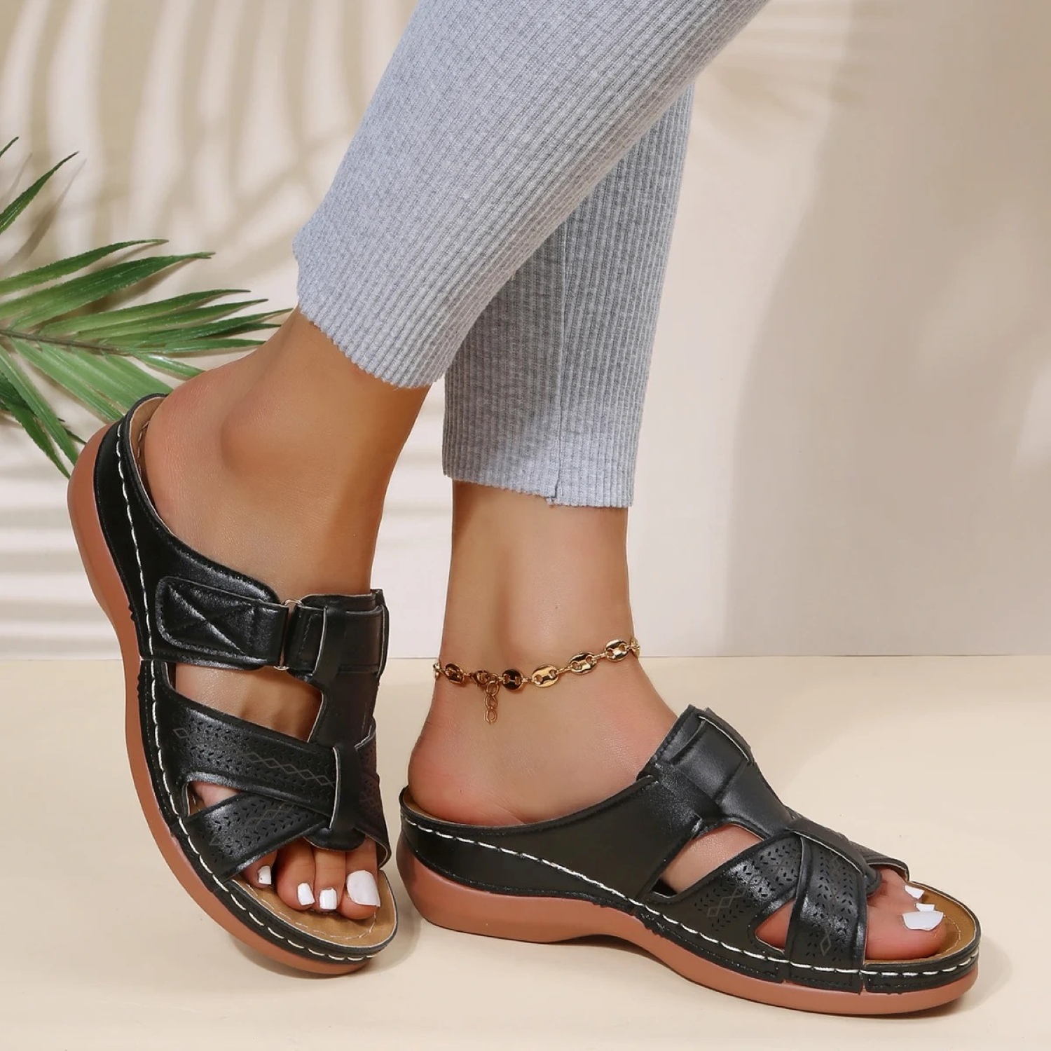 Damen-Sommersandalen mit offenem Zehenbereich