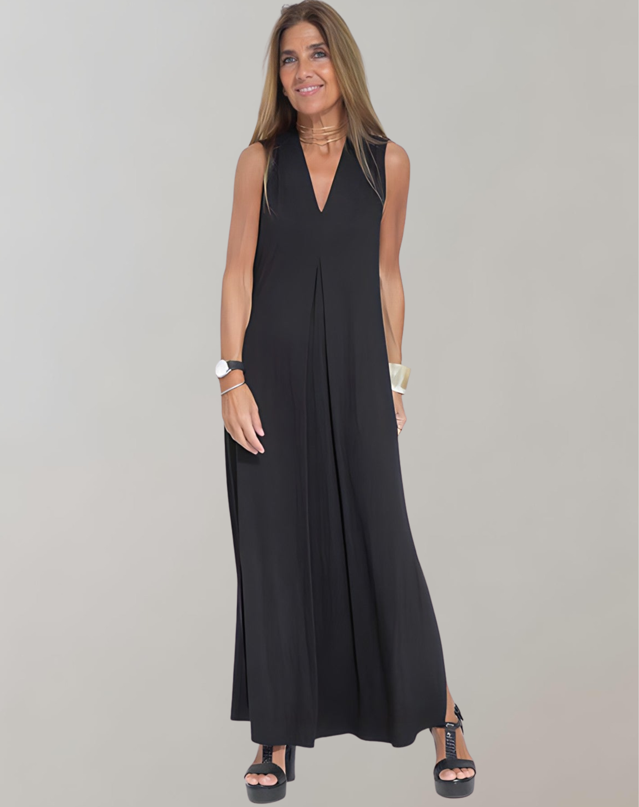 Trendiges Shift-Kleid mit V-Ausschnitt