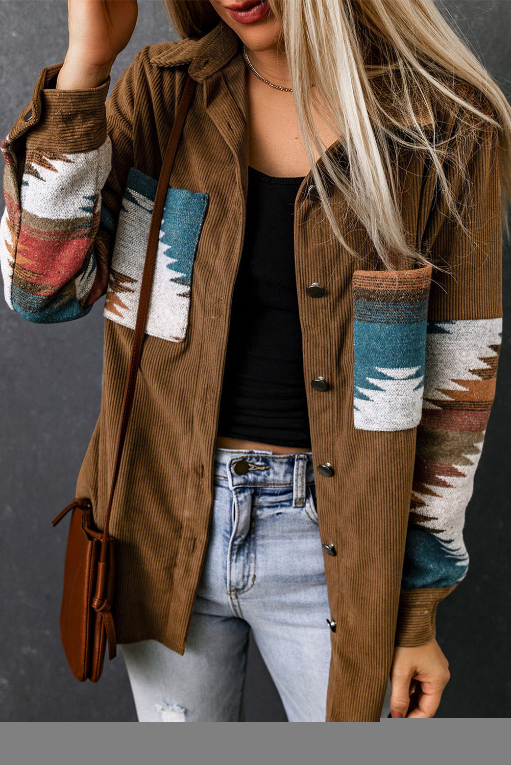 Azteken-Stil Cordjacke