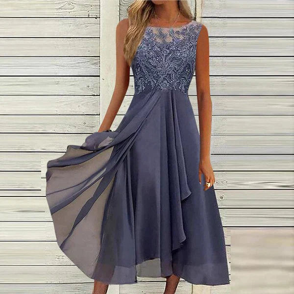 Stilvolles Sommerkleid für Damen mit Rundhalsausschnitt