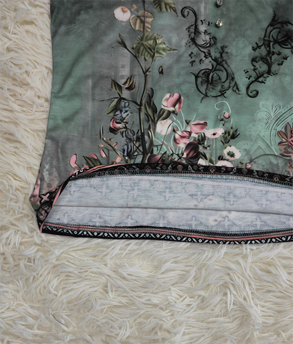 Ärmelloses Top mit Blumenmuster im Aquarellstil