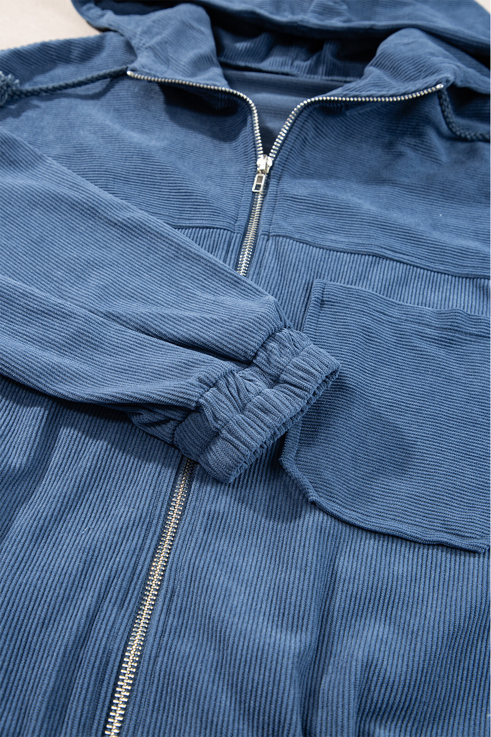 Hoodie in Teal mit verstellbarem Kordelzug