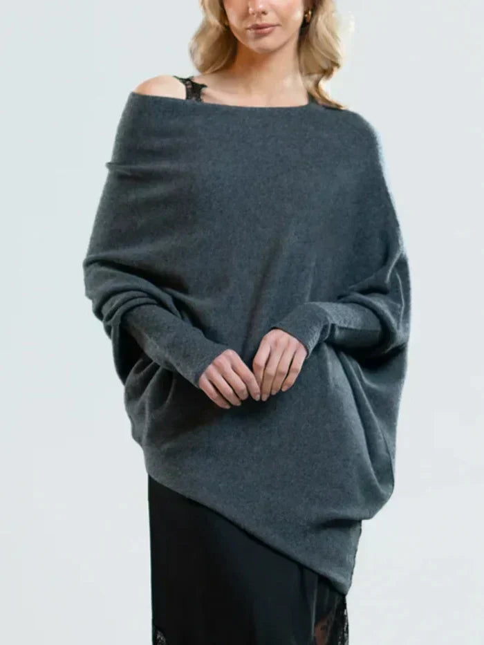 Paulina Asymmetric Draped Sweater