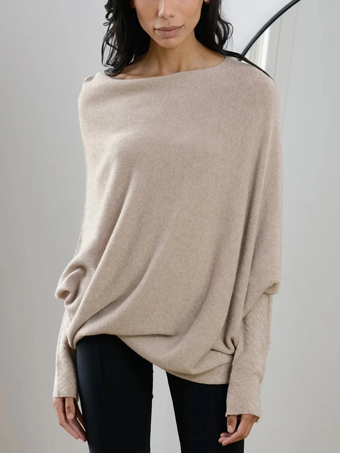 Paulina Asymmetric Draped Sweater