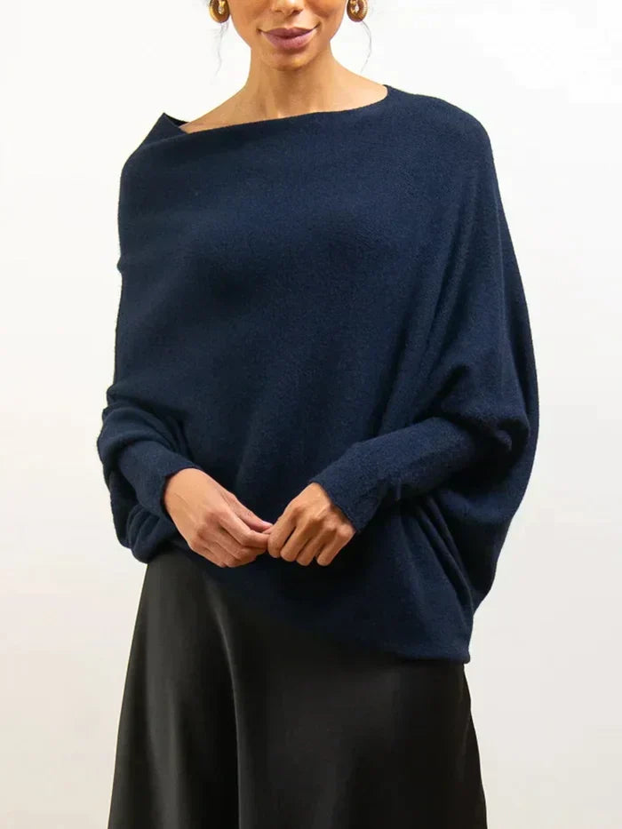Paulina Asymmetric Draped Sweater
