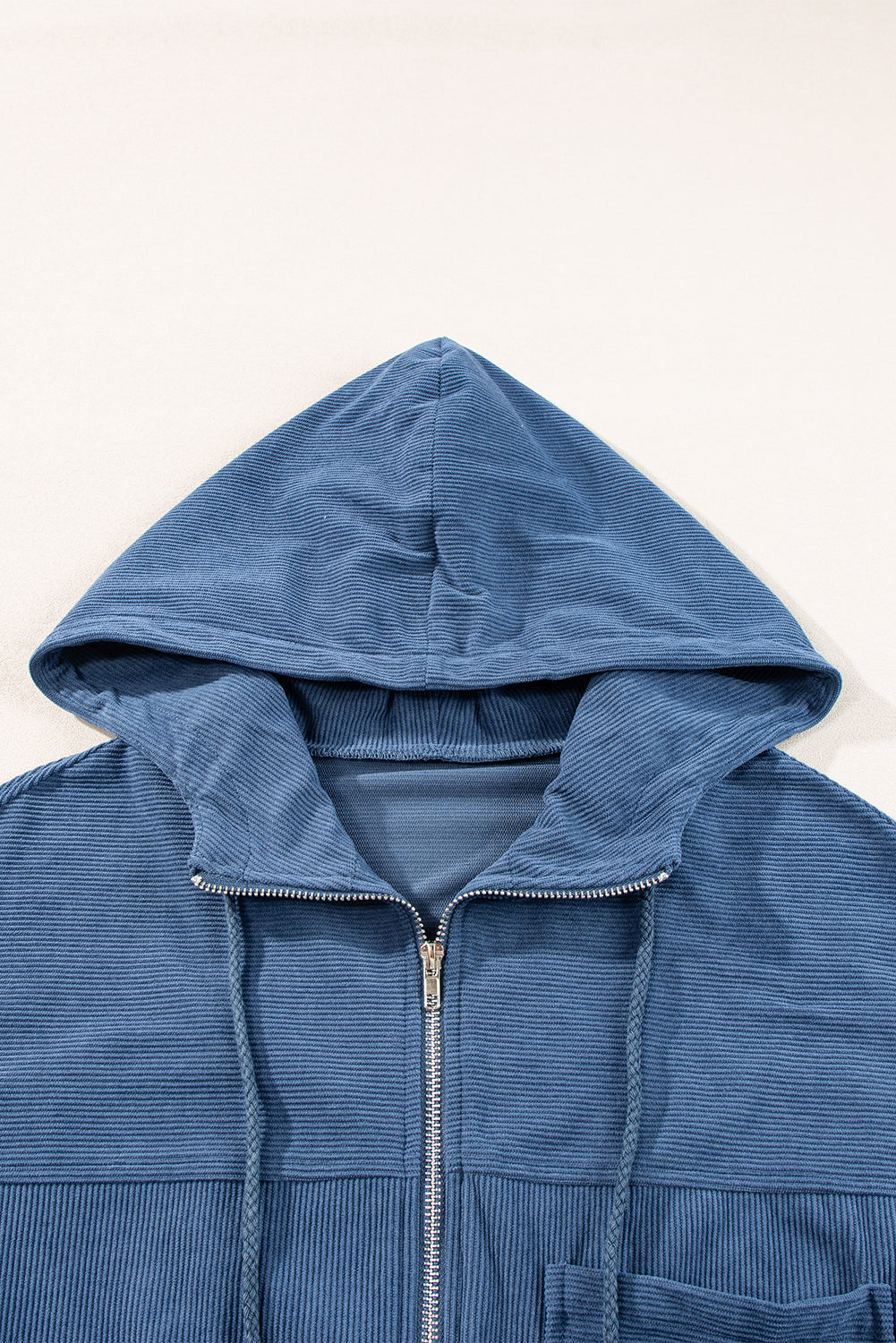 Hoodie in Teal mit verstellbarem Kordelzug