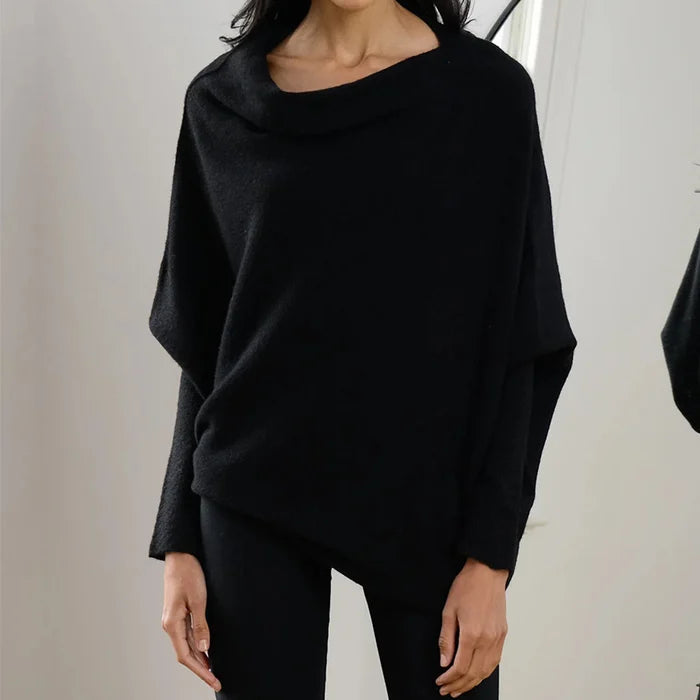 Paulina Asymmetric Draped Sweater
