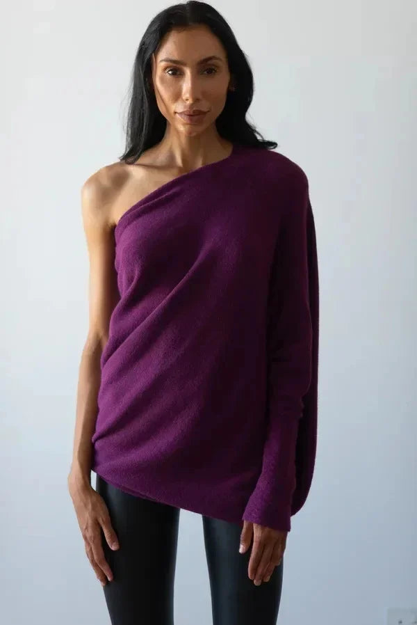 Asira - Asymmetrischer Strickpullover mit Drapierung