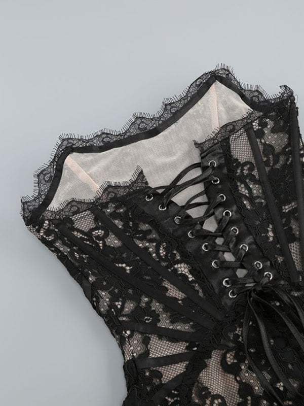 Elegantes Spitzen-Corsagen-Minikleid